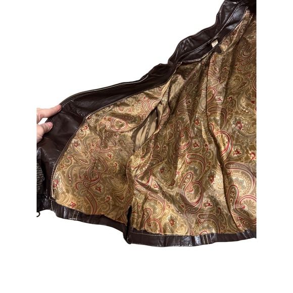 Wilsons VTG Maxima Leather Cognac Brown Moto Jacket W/ Contrast Stitching XL 90s - Picture 14 of 15